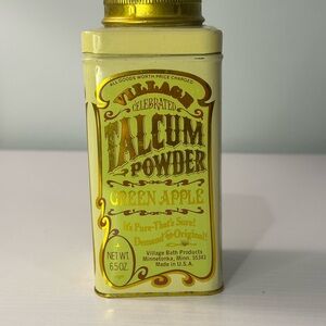 Vintage Villager Celebrated Green Apple Talcum Powder Tin